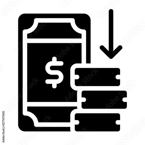 Currency Devaluation Solid Icon