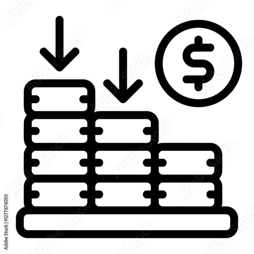 Economic Recession Line Icon