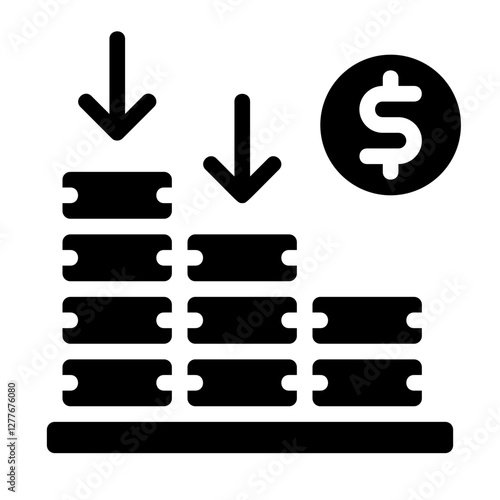 Economic Recession Solid Icon