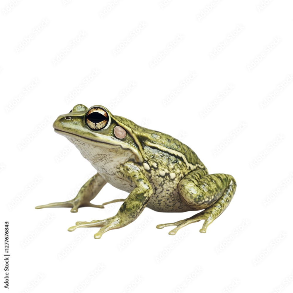 A Green Frog Posing Calmly Against Abstract Stripes A Green Frog Posing Calmly Against Abstract Stripes