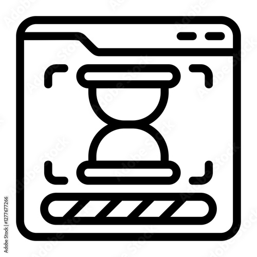 Hourglass with Progress Bar Line Icon