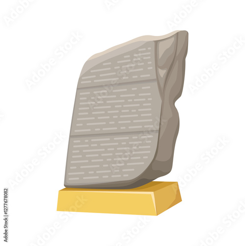 Rosetta Stone Ancient Egyptian Text Stone Illustration Vector