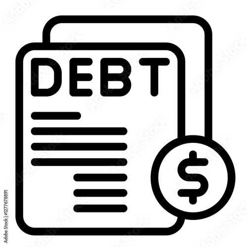 Unpaid Debts Line Icon