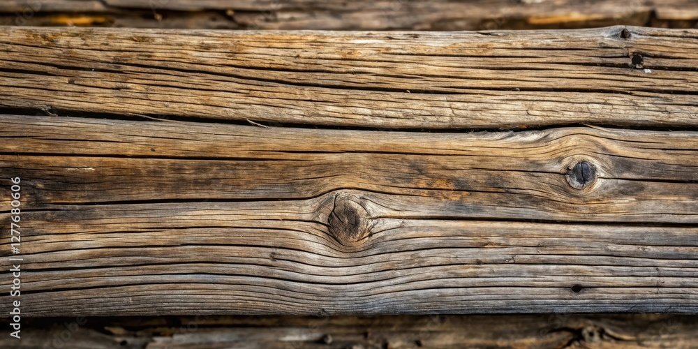 Close-up view of weathered wood planks showcasing intricate grain patterns, knots, and the textures of time Close-up view of weathered wood planks showcasing intricate grain patterns, knots, and the textures of time