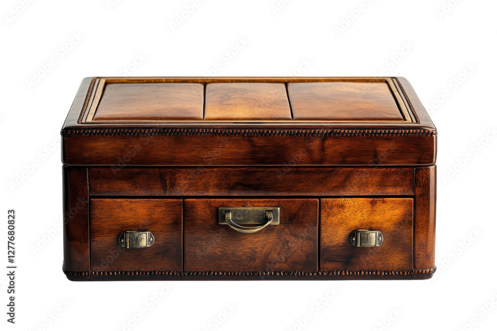 Stylish Compact Jewelry Box with Multiple Drawers: Isolated on Transparent Background Stylish Compact Jewelry Box with Multiple Drawers: Isolated on Transparent Background