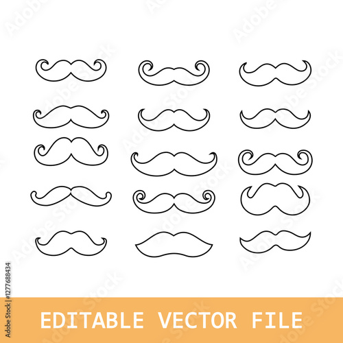 Mustaches and beard style set. Hipster mustache icon set