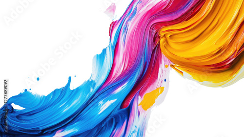 Vibrant Paint Strokes: A dynamic display of colorful paint strokes swirling together creating a vivid and textured abstract design.