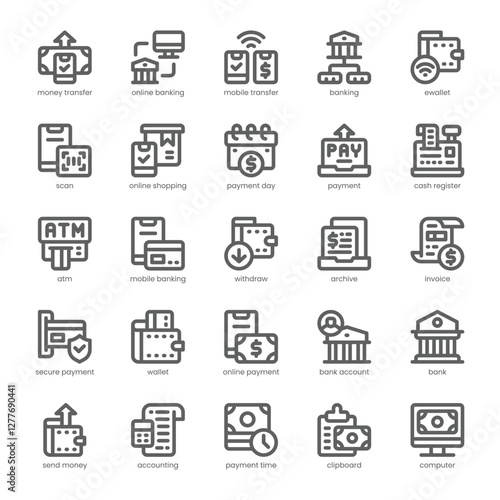 Money Transfer Icon pack for your website, mobile, presentation, and logo design. Money Transfer Icon outline design. Vector graphics illustration and editable stroke.