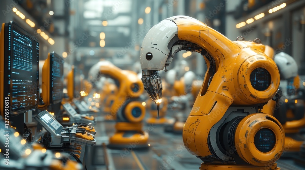 Futuristic Factory: Robotic Assembly Line Futuristic Factory: Robotic Assembly Line