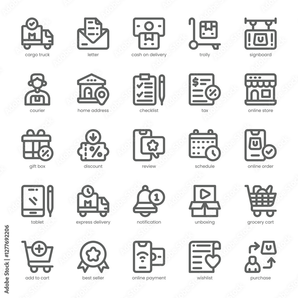 Shopping Cart Icon pack for your website, mobile, presentation, and logo design. Shopping Cart Icon outline design. Vector graphics illustration and editable stroke. Shopping Cart Icon pack for your website, mobile, presentation, and logo design. Shopping Cart Icon outline design. Vector graphics illustration and editable stroke.