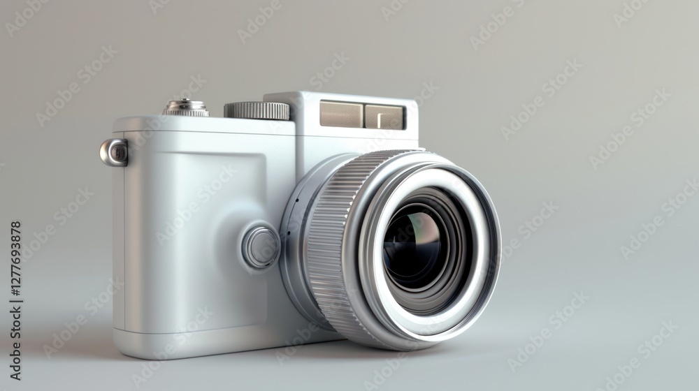 A modern digital camera, showcasing high-tech features and a compact design,