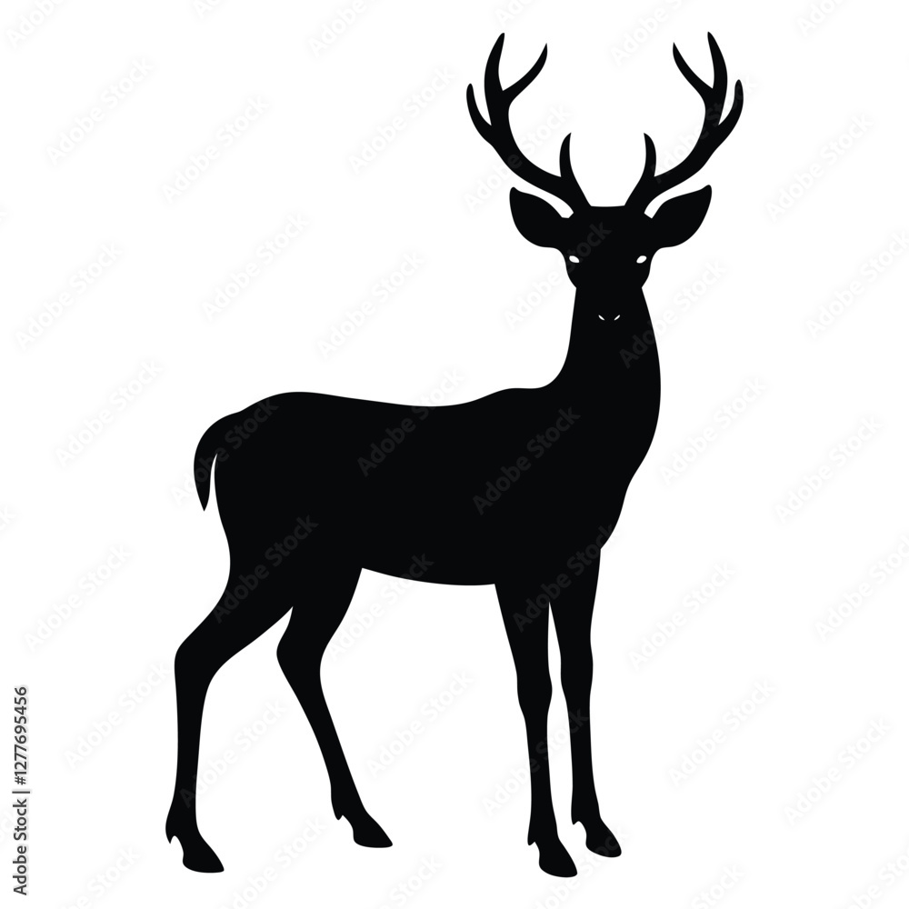 Obraz premium deer silhouette vector art on white background