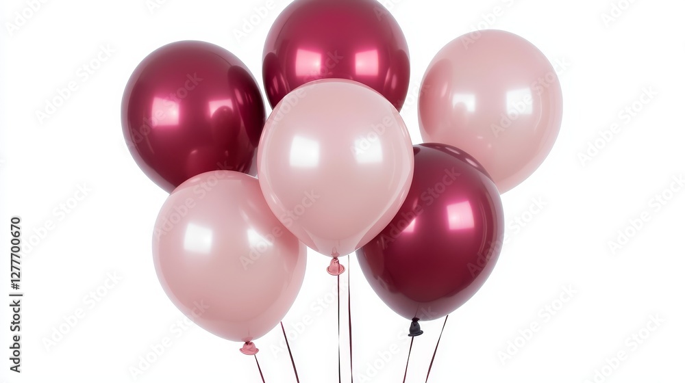 custom made wallpaper toronto digitalAssorted balloons with a mix of matte and glossy finishes, various shades of pink and red, minimalist presentation