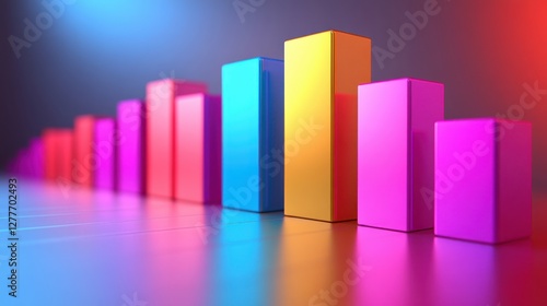 Vibrant statistics bars rising in ascending heights studio setting digital art colorful and dynamic Free Download Vibrant statistics bars rising in ascending heights studio setting digital art colorful and dynamic - GFXLoad