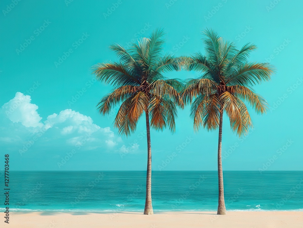 Tropical palm trees silhouetted against a calm ocean beach paradise nature photography serene atmosphere Tropical palm trees silhouetted against a calm ocean beach paradise nature photography serene atmosphere