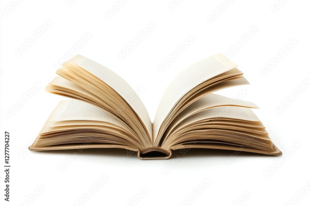 Open Book on White Background - Open book, pages, knowledge, learning, education, wisdom, literature. Symbolising the pursuit of knowledge, the joy of reading, and the power of stories Open Book on White Background - Open book, pages, knowledge, learning, education, wisdom, literature. Symbolising the pursuit of knowledge, the joy of reading, and the power of stories