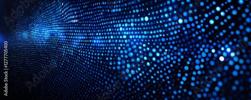 Wallpaper Mural Abstract Digital Matrix in Blue, Generative AI Torontodigital.ca