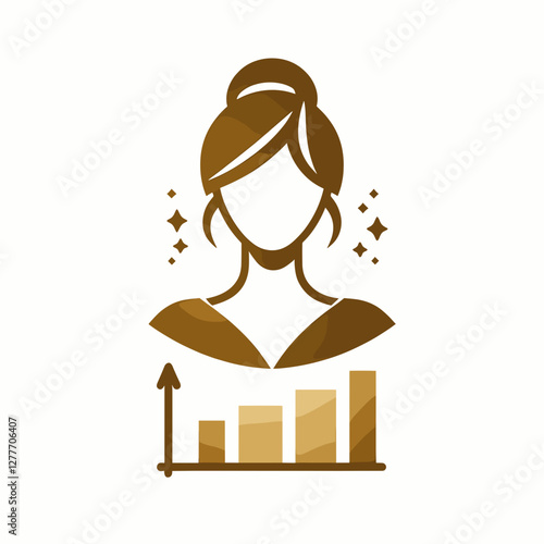 Businesswoman with rising graph symbolizing success