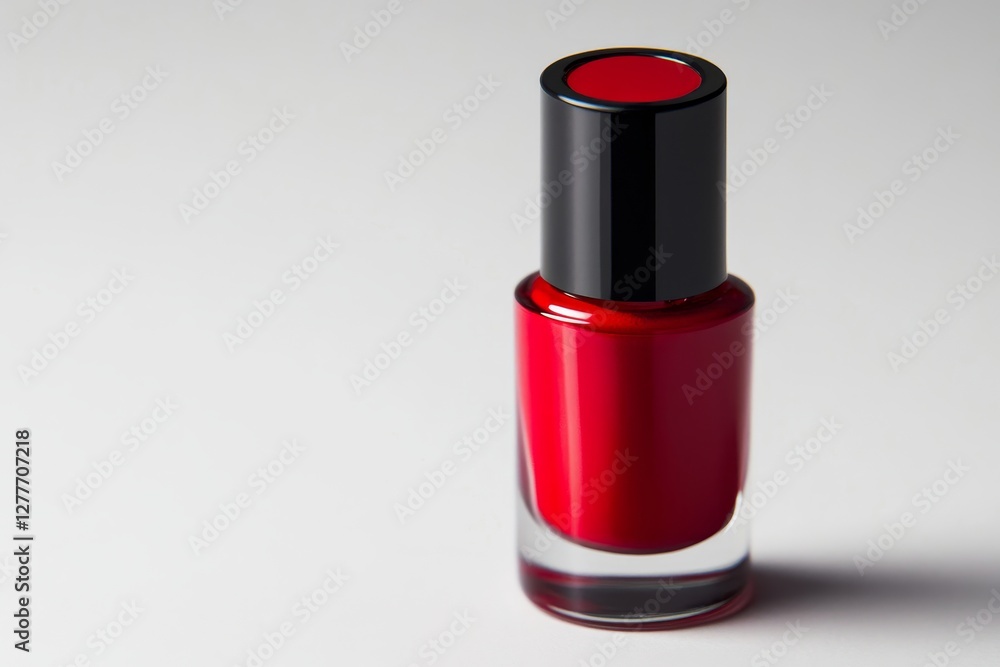 Red Nail Polish Bottle on White - Red nail polish bottle on white background. Symbolizing beauty, , fashion, elegance, and self-care Red Nail Polish Bottle on White - Red nail polish bottle on white background. Symbolizing beauty, , fashion, elegance, and self-care