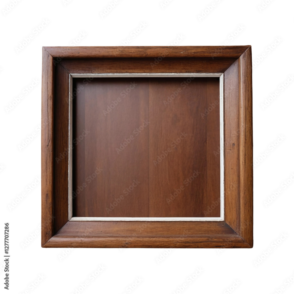 A blank wooden picture frame isolated on a white background A blank wooden picture frame isolated on a white background