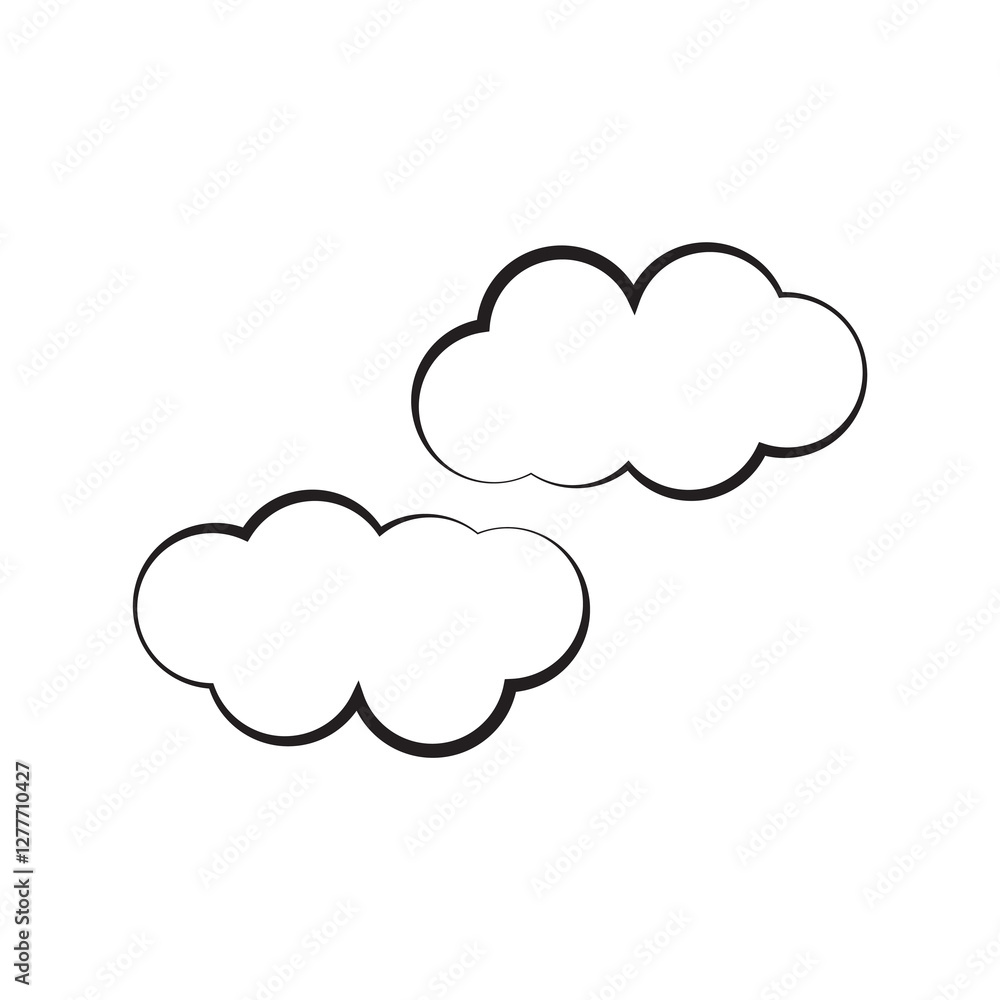 Cloud logo icon illustration flat Cloud logo icon illustration flat