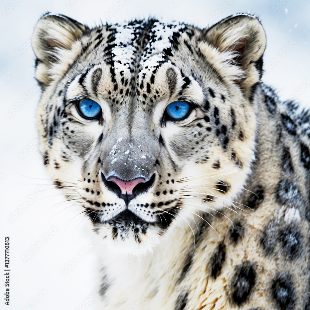 majestic snow leopard stunning visual with winter environment majestic snow leopard stunning visual with winter environment