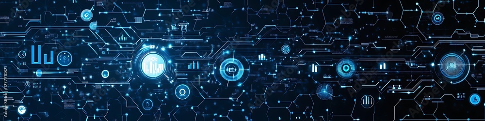 Abstract Digital Network Technology Circuit Board
