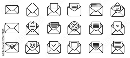 email icons set illustration. vector