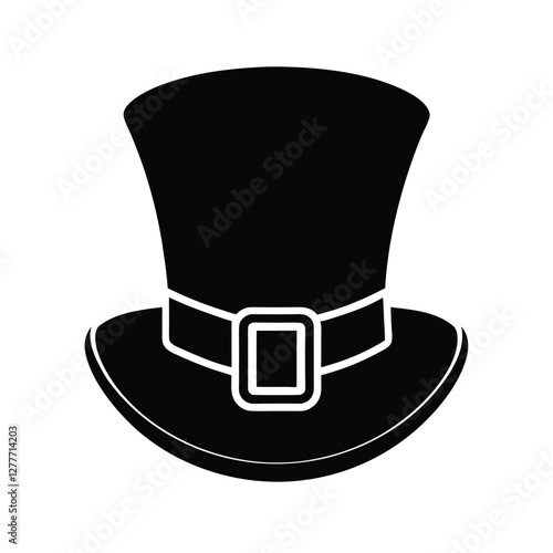 leprechaun black top hat isolated on white background