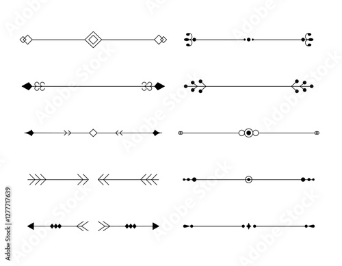 Hand Drawn Divider, Floral Borders Vector. Doodle dividers hand drawn line borders vector image Doodle Dividers Hand Drawn Line Borders Wedding Decoration Elements.