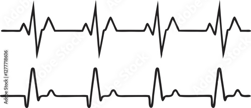 Heartbeat line set. EKG. Vector