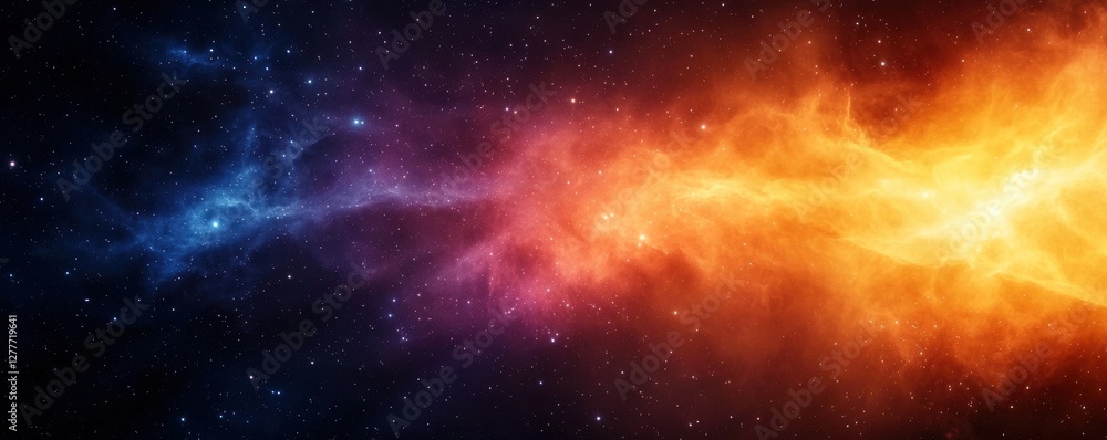 Obraz premium Stunning Abstract Cosmic Background with Bright Colors and Starry Sky for Science and Technology Themes