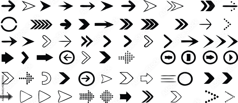Arrow icons set. Vector illustration Arrow icons set. Vector illustration