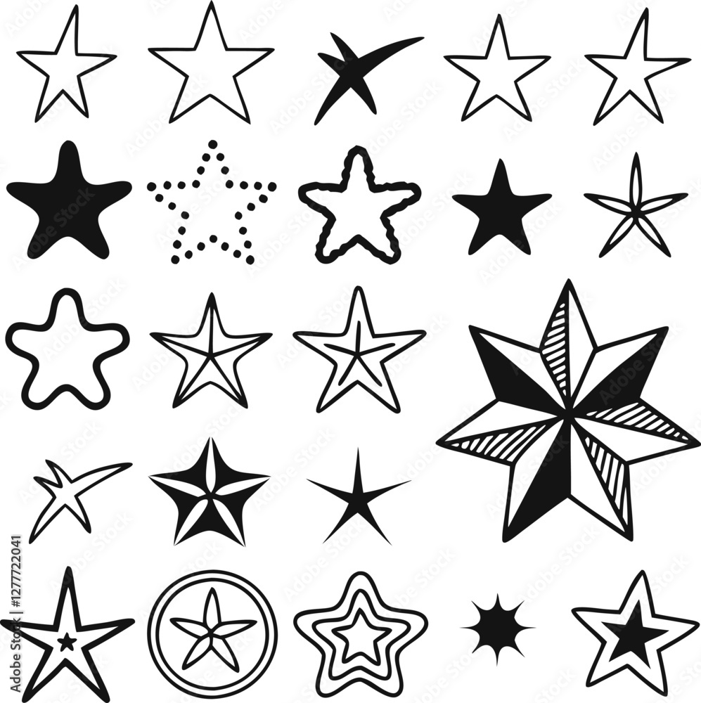 Obraz premium Star collection. Different stars set. Vector illustration