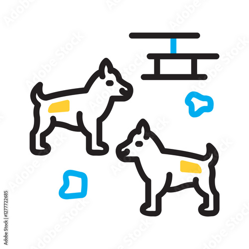 Vector multi color icon for Homeless animal