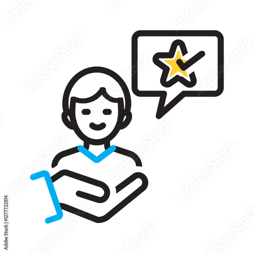 Vector multi color icon for Satisfy customer