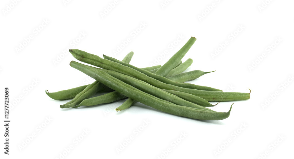 Fresh green beans isolated on white background Fresh green beans isolated on white background