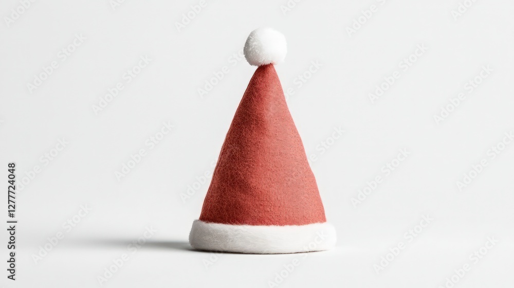 Festive Red Santa Hat Christmas Decoration Holiday Season Winter Apparel Festive Red Santa Hat Christmas Decoration Holiday Season Winter Apparel