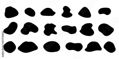 Irregular pebble background, various strange free-form organic liquid pools