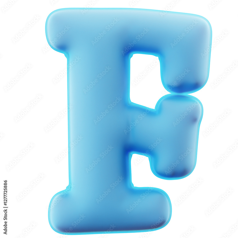 3D Illustration Gum Alphabet F 3D Illustration Gum Alphabet F