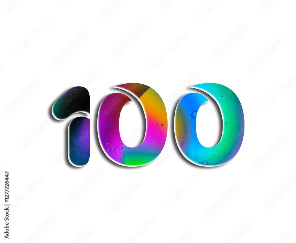 Number design with colorful bubble elements in numbers on white background Number design with colorful bubble elements in numbers on white background
