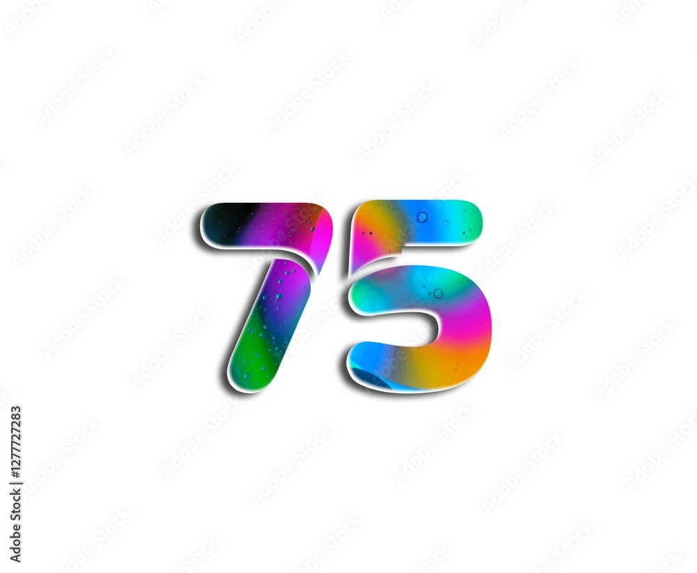 Number design with colorful bubble elements in numbers on white background Number design with colorful bubble elements in numbers on white background