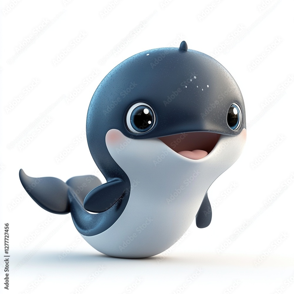 Adorable Baby Orca Whale Cartoon D Render Adorable Baby Orca Whale Cartoon D Render