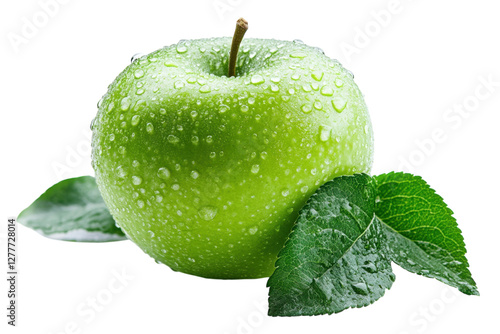 Realistic Detailed Apple with a Perfectly Shaped Appearance: Isolated on Transparent Background