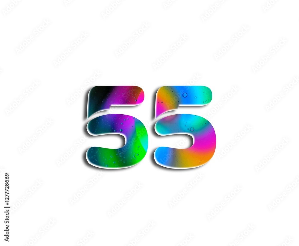 Number design with colorful bubble elements in numbers on white background Number design with colorful bubble elements in numbers on white background
