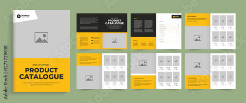 Modern interior design portfolio layout template, Interior design magazine layout for home decoration or brand identity guidelines brochure.  Furniture brochure set, Product catalogue template