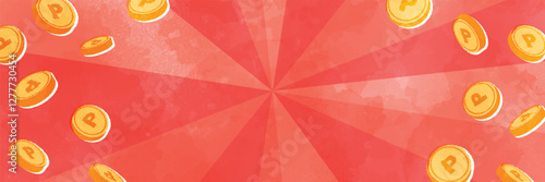 水彩のコインの背景