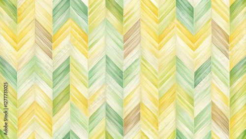 Abstract Herringbone Pattern in Soft Pastel Yellow and Green Hues for Decorative Design Projects