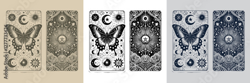 gothic butterfly vector playing card tattoo design