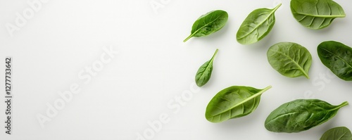 Wallpaper Mural Fresh Green Spinach Leaves on a Light Background for Healthy Cooking and Nutrition Concepts Torontodigital.ca